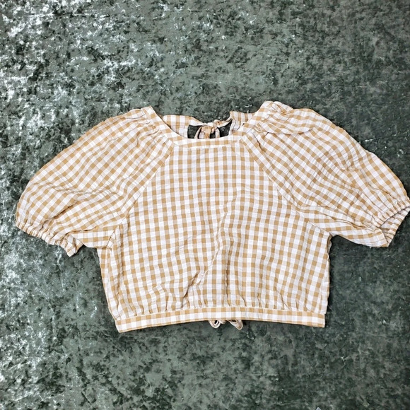 BP Gingham Open Back Crop Top - Picture 1 of 6